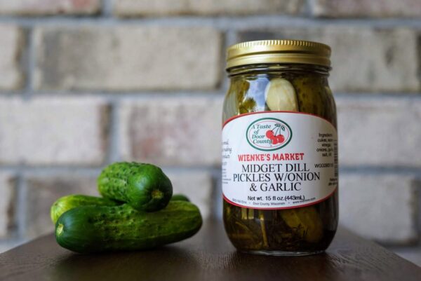 Midget Dill Pickles w/onion & garlic-16 oz.